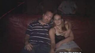 Cute redhead teen Nikki covered in cum in the porno theater