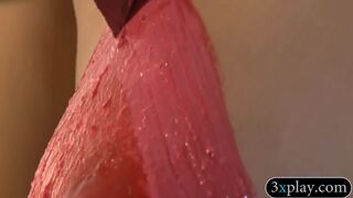 Girls convinced to have a painted body bikini for cash