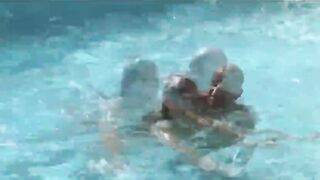 Fearless Coed Services Hung Shaft At Poolside