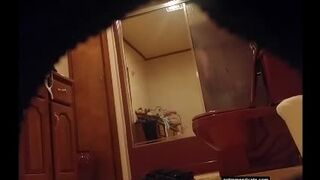 My hot booty Mom secretly filmed in our bathroom