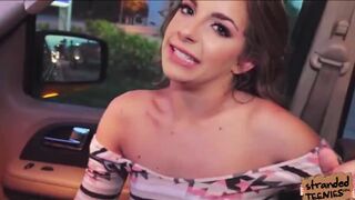 Beautiful teen Kimmy rides along and have sex with pervy stranger