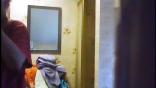 My Granny caught by spy camera in bathroom