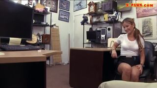 Hot blonde waitress railed by pawn dude at the pawnshop