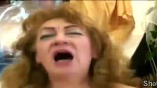 Naughty 60yo blonde grandma Jitka mounts a younger dick