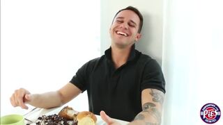 Brunette teen Zoey gets a cum filling on the table
