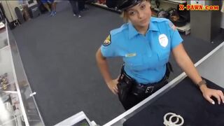 Latin police officer pounded by pawn guy at the pawnshop