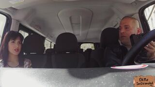 Stranded teen Bella Beretta gives blowjob in the car