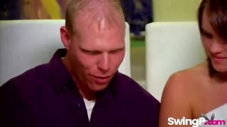 Swinger couple enjoys fucking with others in the same room