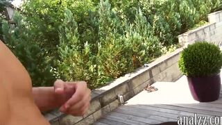 Big tits amateur girlfriend tries out anal sex outdoors