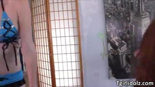 Hot and sexy babe Kassondra gets fucked by a shemale cock