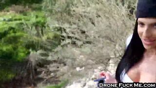 Jaclyn Taylor is caught fucking in the forest by spy cam