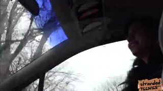 Naughty chick Vicky Love likes quickie sex inside the vehicle