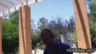 Virgin nerd sucked by three coeds