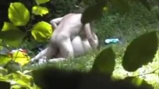 Voyeuring Mature couple in Public Park