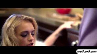 Slutty and stunning Alex Grey fucks in the kitchen