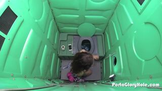 Porta Gloryhole Naughty Teen sucks cocks of strangers