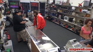 Curvy teen babe sells her ring and banged by pawn dude