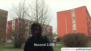 Sexy and hot Euro slut Eveline Dellai flaunts ass for cash