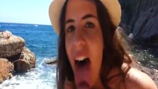 Wife sucks my cock dry during our awesome honeymoon