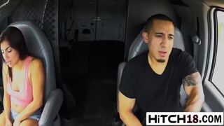Lovely latina Michelle Martinez is having really intense sex in van