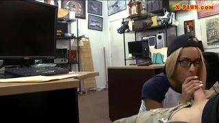 Petite amateur blonde babe gets screwed at the pawnshop
