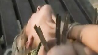Public BDSM Finger Banging On Picnic Table In Park