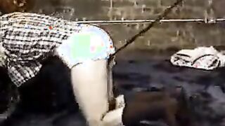 rope tied around his balls, then kicked in the nuts