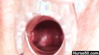 Unpretty Mature Nurse Dildos Hirsute Twat 