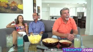 Horny teen gets her tight pussy destroyed by a older guy