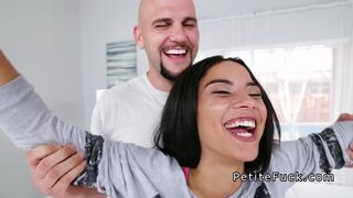 Petite Latina teen getting wild on big cock