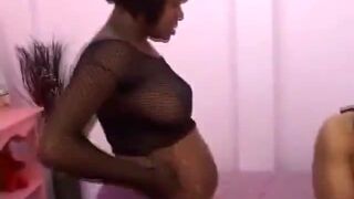 Black pregnant amateur enjoys a massive black dick