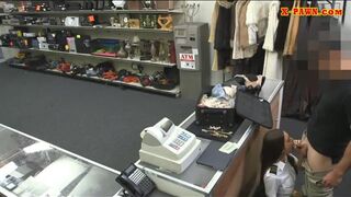 Latina stewardess pounded by pawn guy at the pawnshop