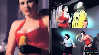 Femdom fetish comedy show with 50 shades of improvising