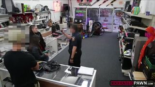 Hot slutty babes fucked by a horny pan dude for cash