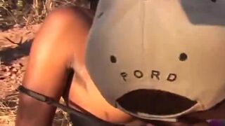 Black nympho wears sexy transparent outfit while getting pussy abused by hard cock