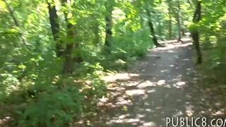 Beautiful amateur blonde eurobabe screwed in the park
