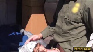 Latin babe stripsearched and fucked in border patrol car