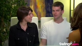 Hot couples fucks hard on the swinger party