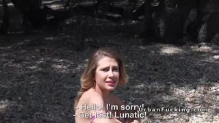 Busty amateur sucks and fucks by the river