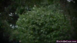 Threesome cops sucking fucking black rod interracial