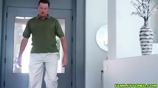 Step dad feeding Alaina Dawson his big cock