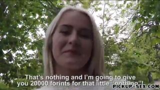 Blond Eurobabe Aisha gets her pussy banged in the woods