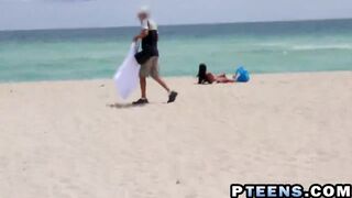 Senior cocks beach picked up petite hot babe