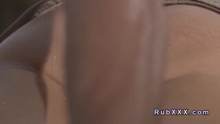 Perfect ass babe rimmed and banged by masseur