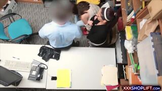 Cute thief and her mother fucked by a security guard