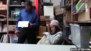 Taylor May sucks cock and gets banged for shoplyfting