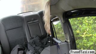 Huge boobs blonde passenger gets banged in the backseat