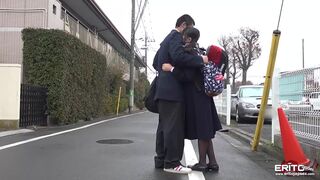 Japanese Airi falls in love with her teacher and gives bj