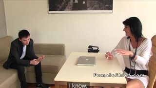 Amateur guy fucks busty Milf in casting