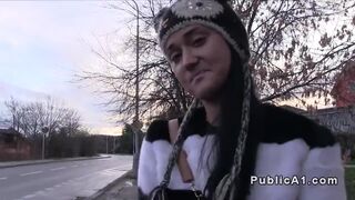 Amateur babe from public can not say no to money